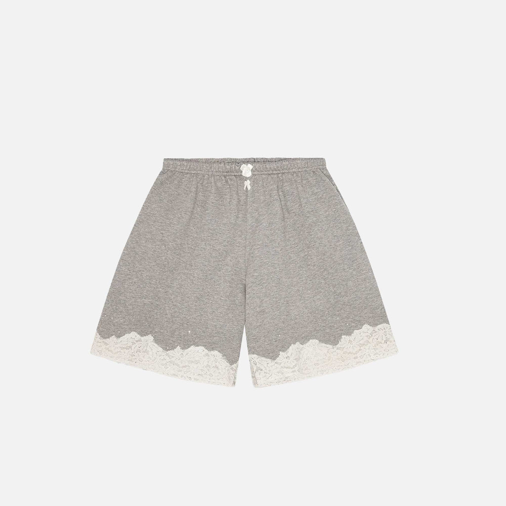 Lace Bermuda Sweatshorts Light Grey Melange