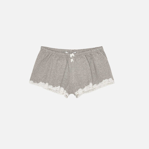 Lace Mini Sweatshorts Light Grey Melange
