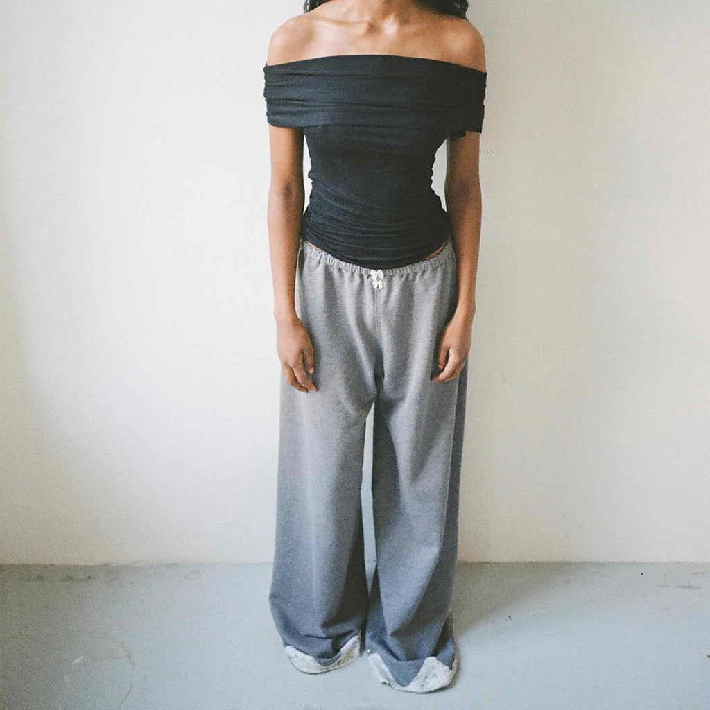 Lace Sweatpants Dark Grey Melange