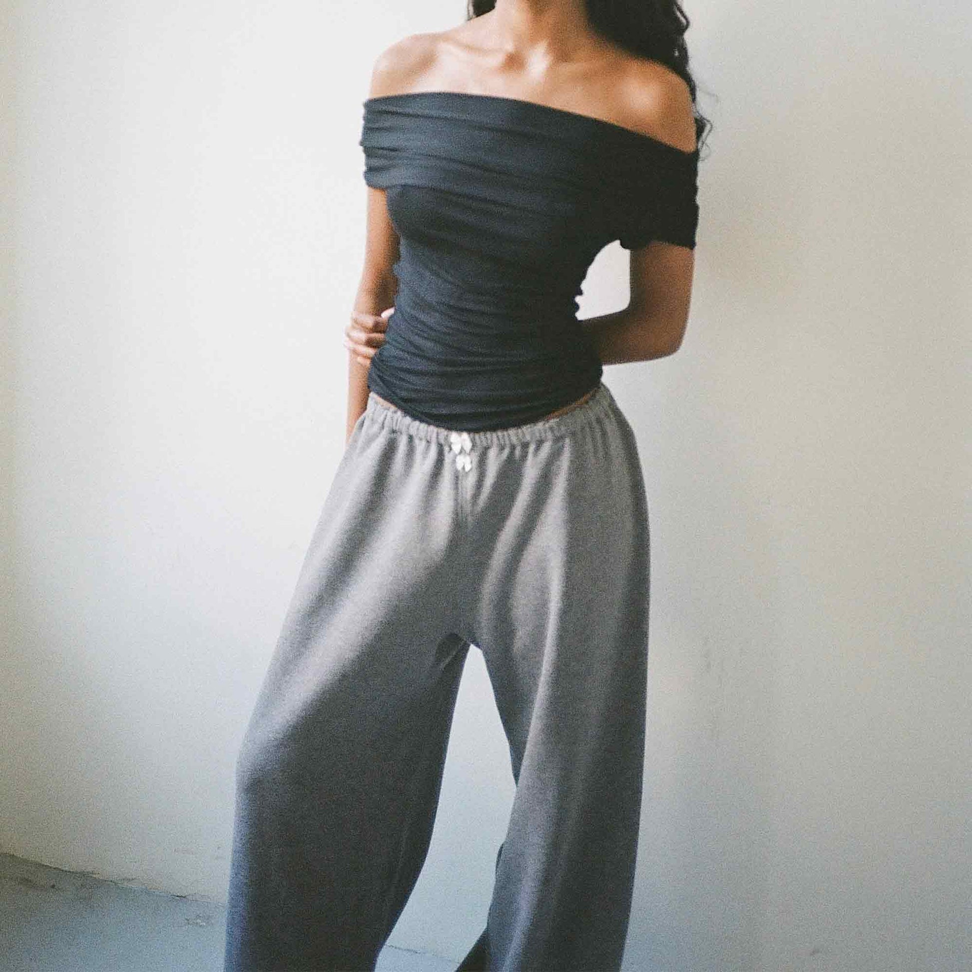 Lace Sweatpants Dark Grey Melange