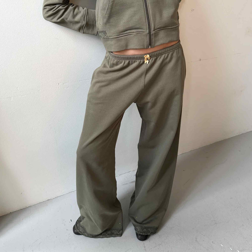 Lace Sweatpants Khaki