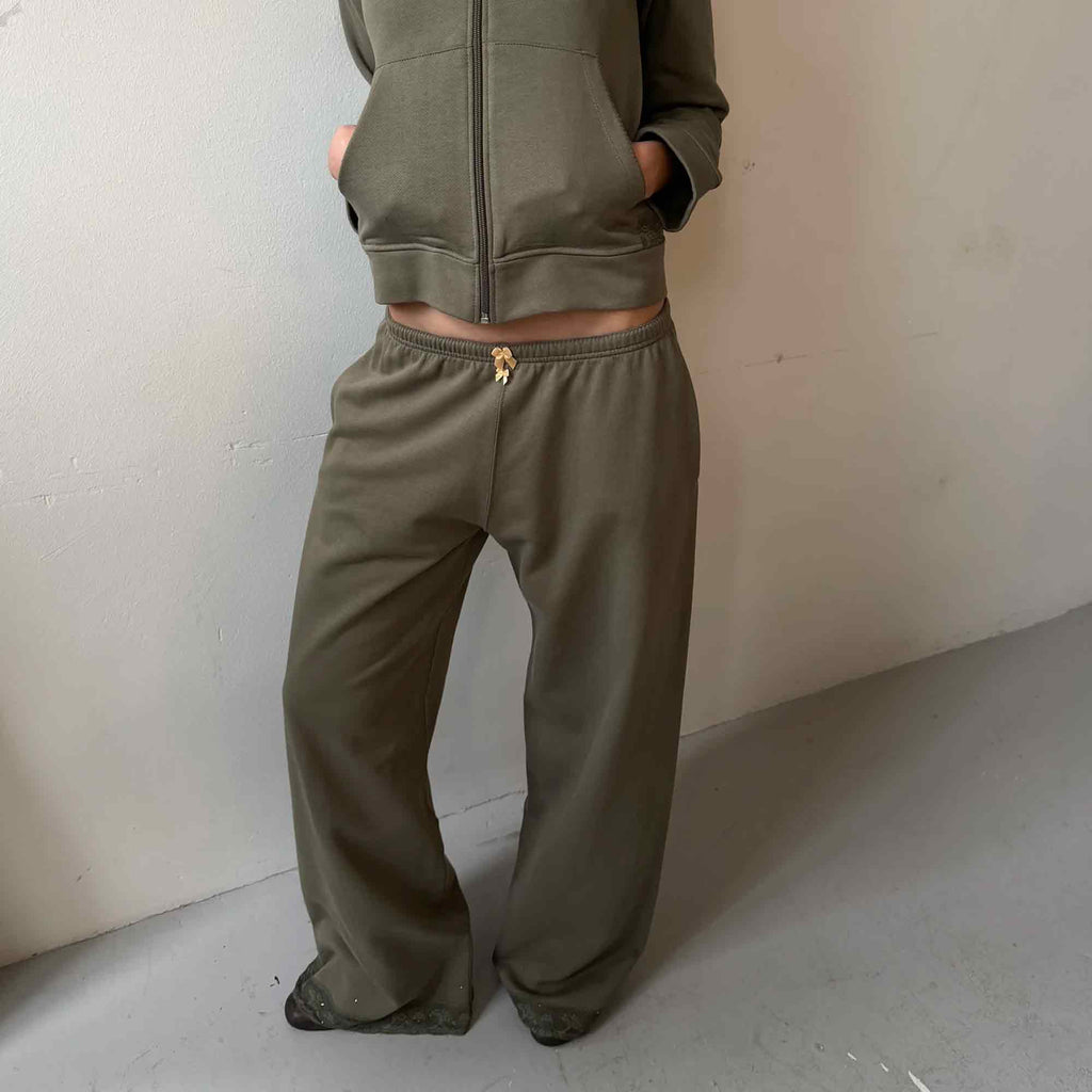 Lace Sweatpants Khaki