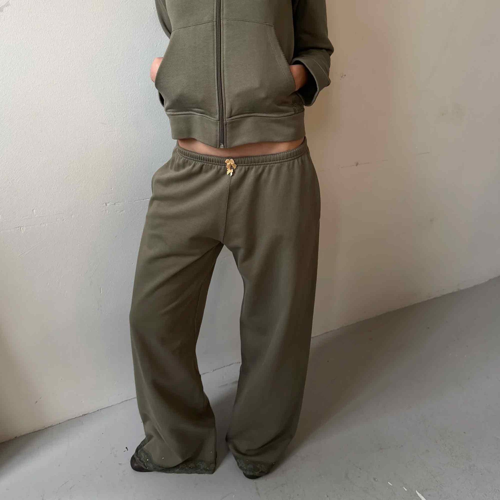 Lace Sweatpants Khaki