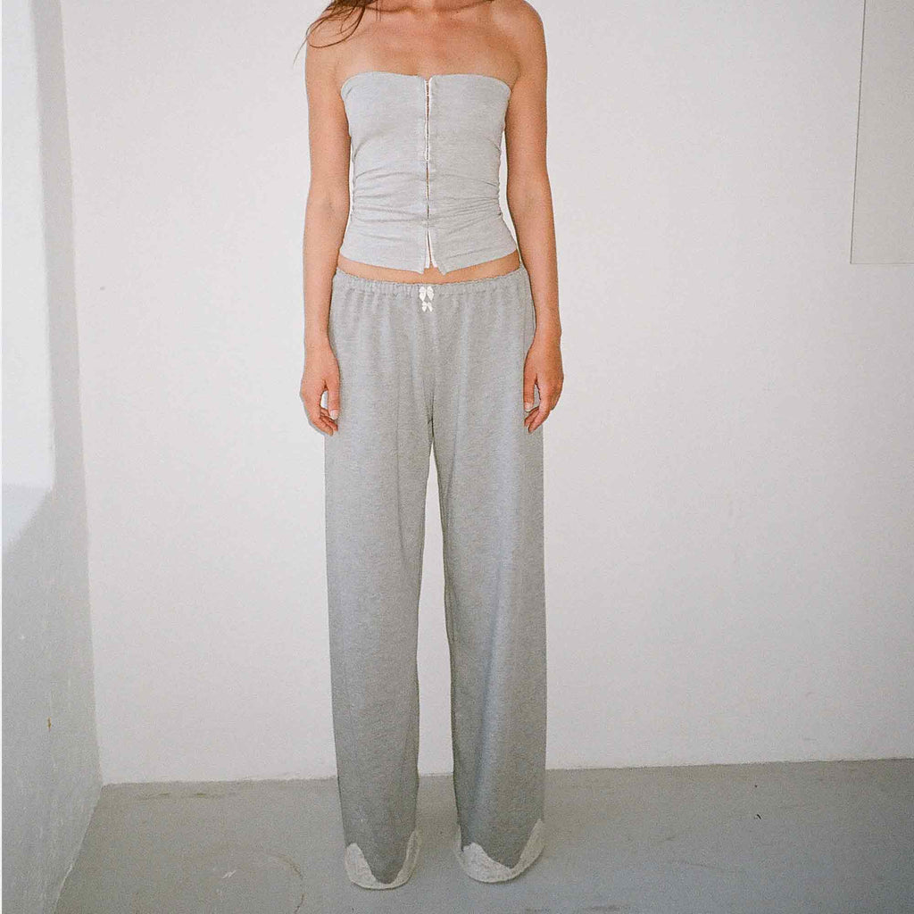 Lace Sweatpants Light Grey Melange