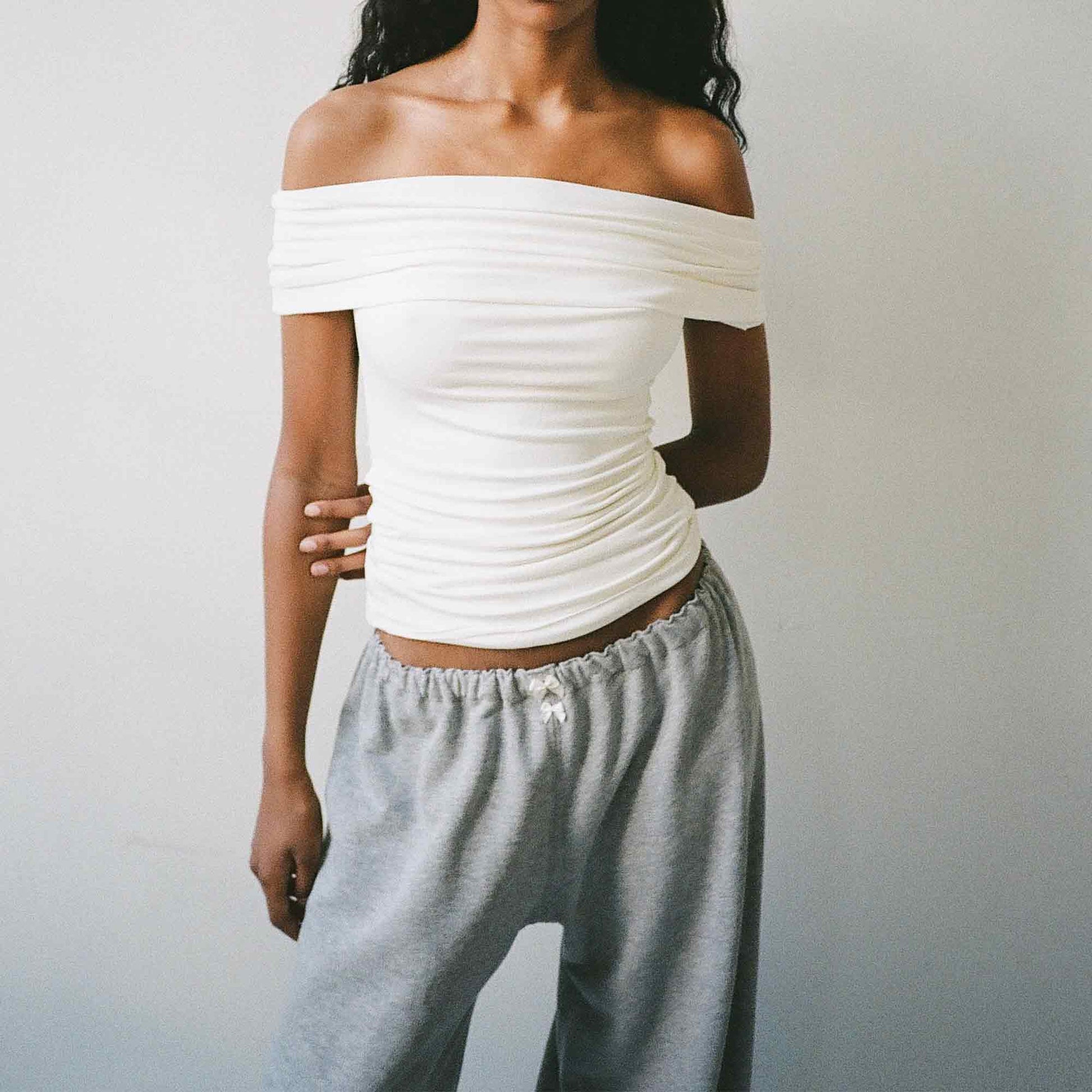 Lace Sweatpants Light Grey Melange