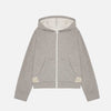 Lace Zip-Up Hoodie Light Grey Melange