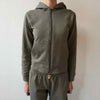 Lace Zip-Up Hoodie Khaki