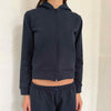 Lace Zip-Up Hoodie Navy