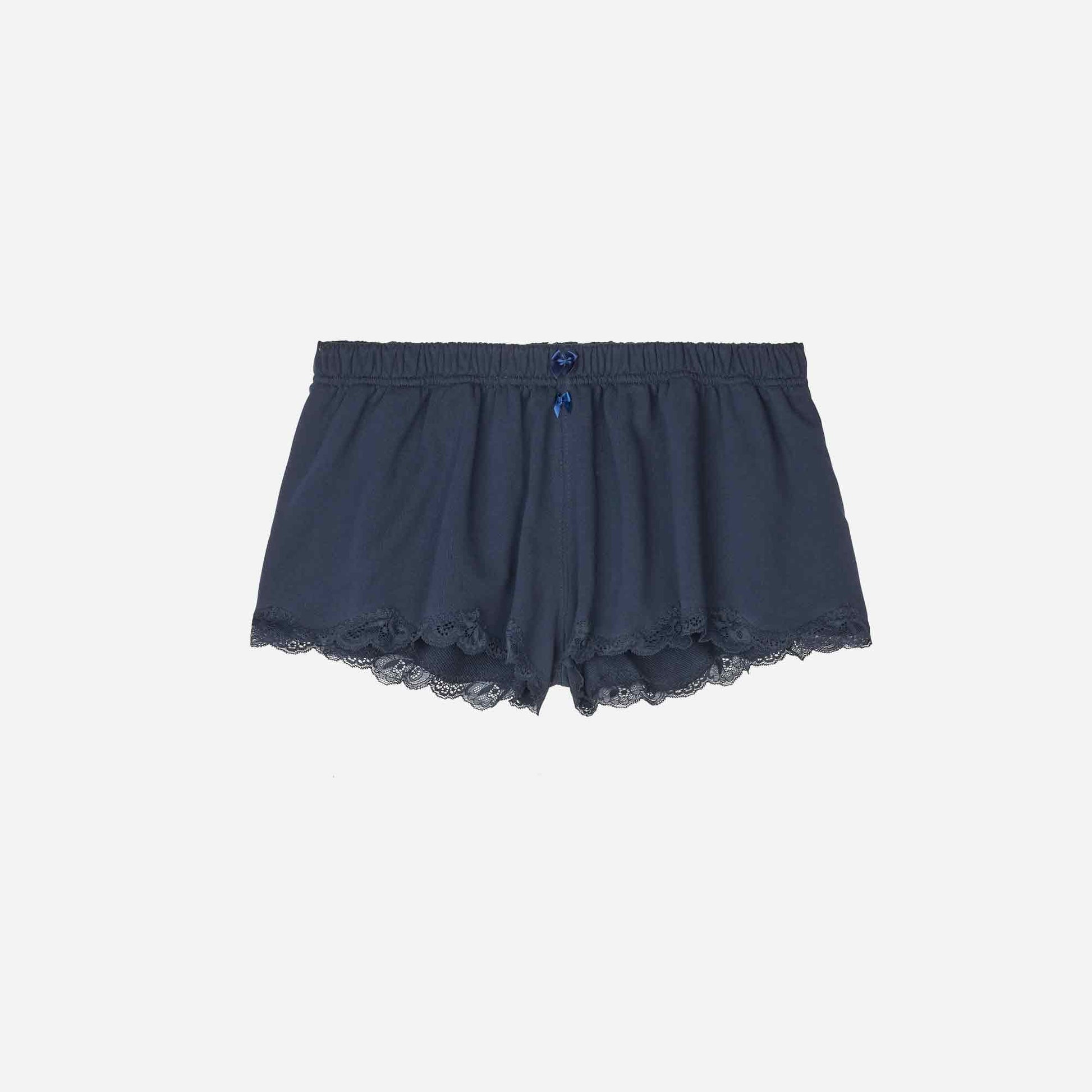 Lace Mini Sweatshorts Navy