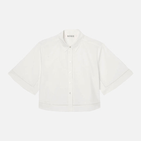 Ladder Embroidered Poplin Shirt White