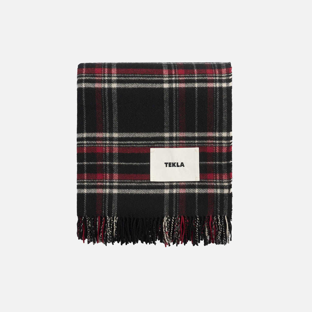 Lambswool Blanket Black Plaid