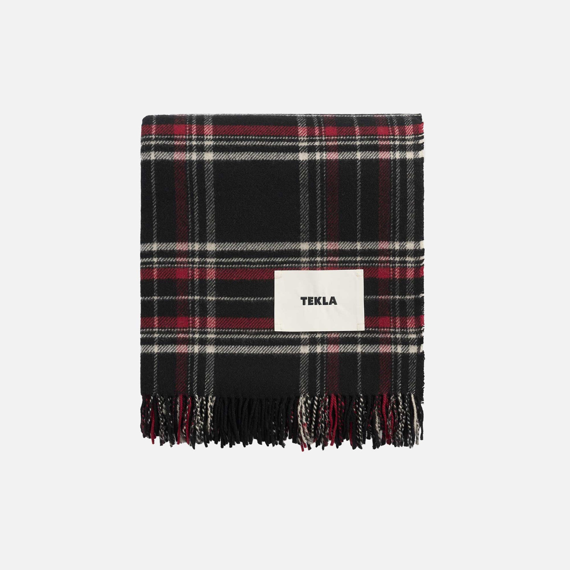 Lambswool Blanket Black Plaid