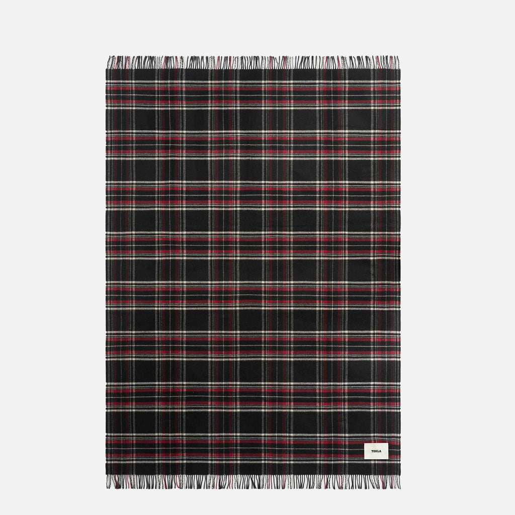 Lambswool Blanket Black Plaid