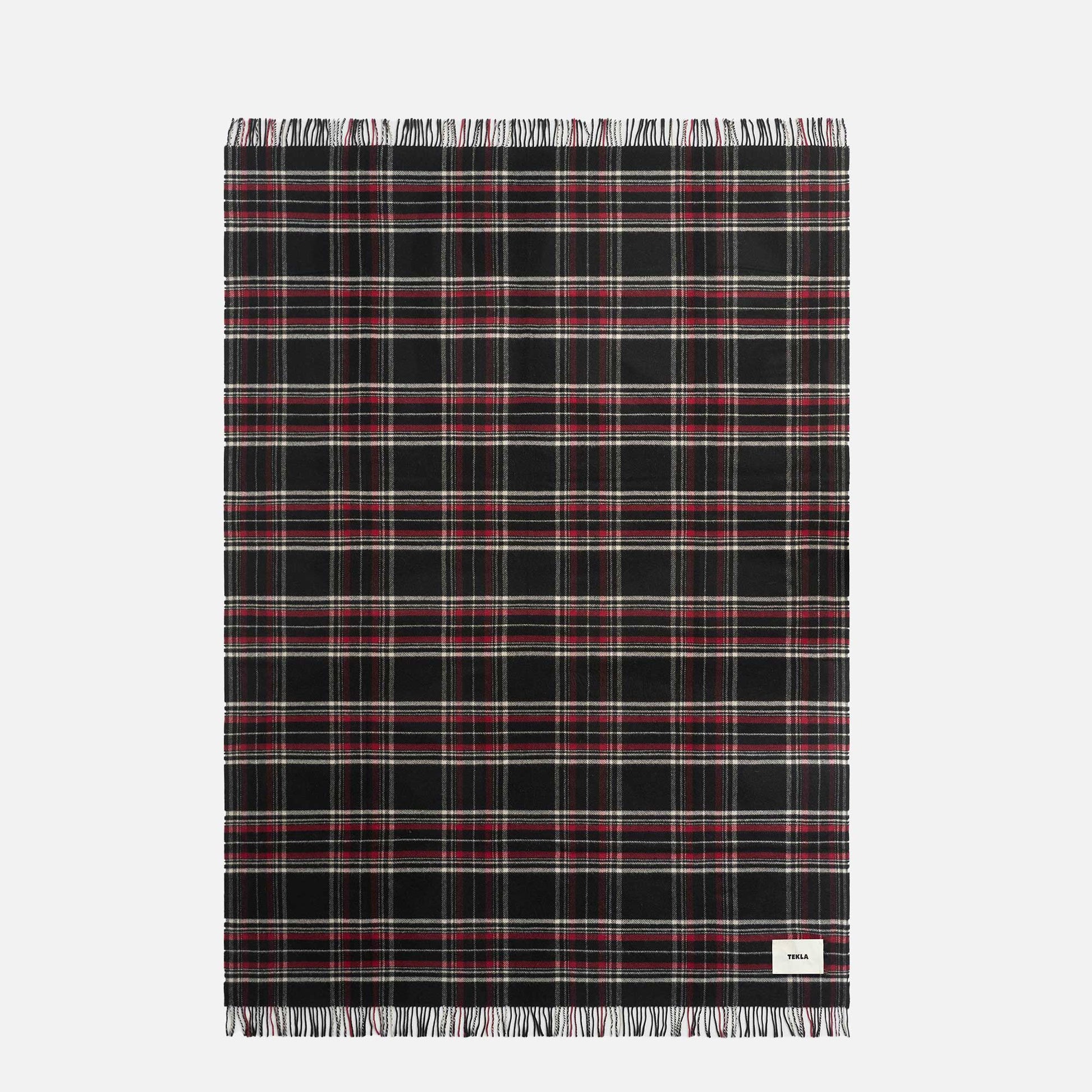 Lambswool Blanket Black Plaid