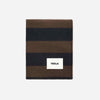 Lambswool Blanket Walnut and Dusk Blue Stripes