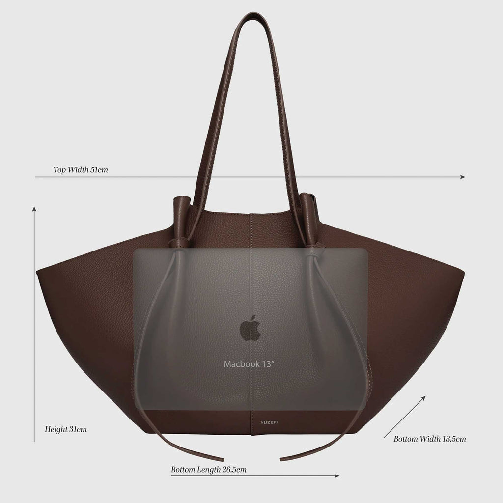 Large Mochi Tote Bag Grained Leather Pine
