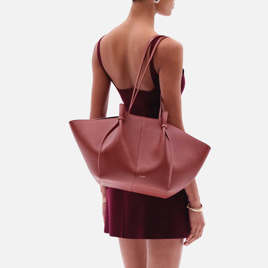 Large Mochi Tote Bag Grained Leather Maple
