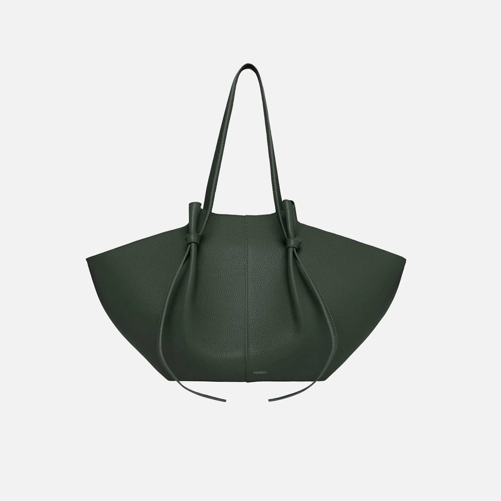 Large Mochi Tote Bag Grained Leather Pine