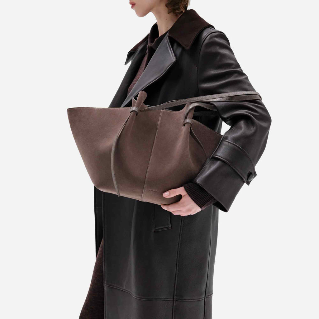 Large Mochi Tote Bag Suede Nutmeg