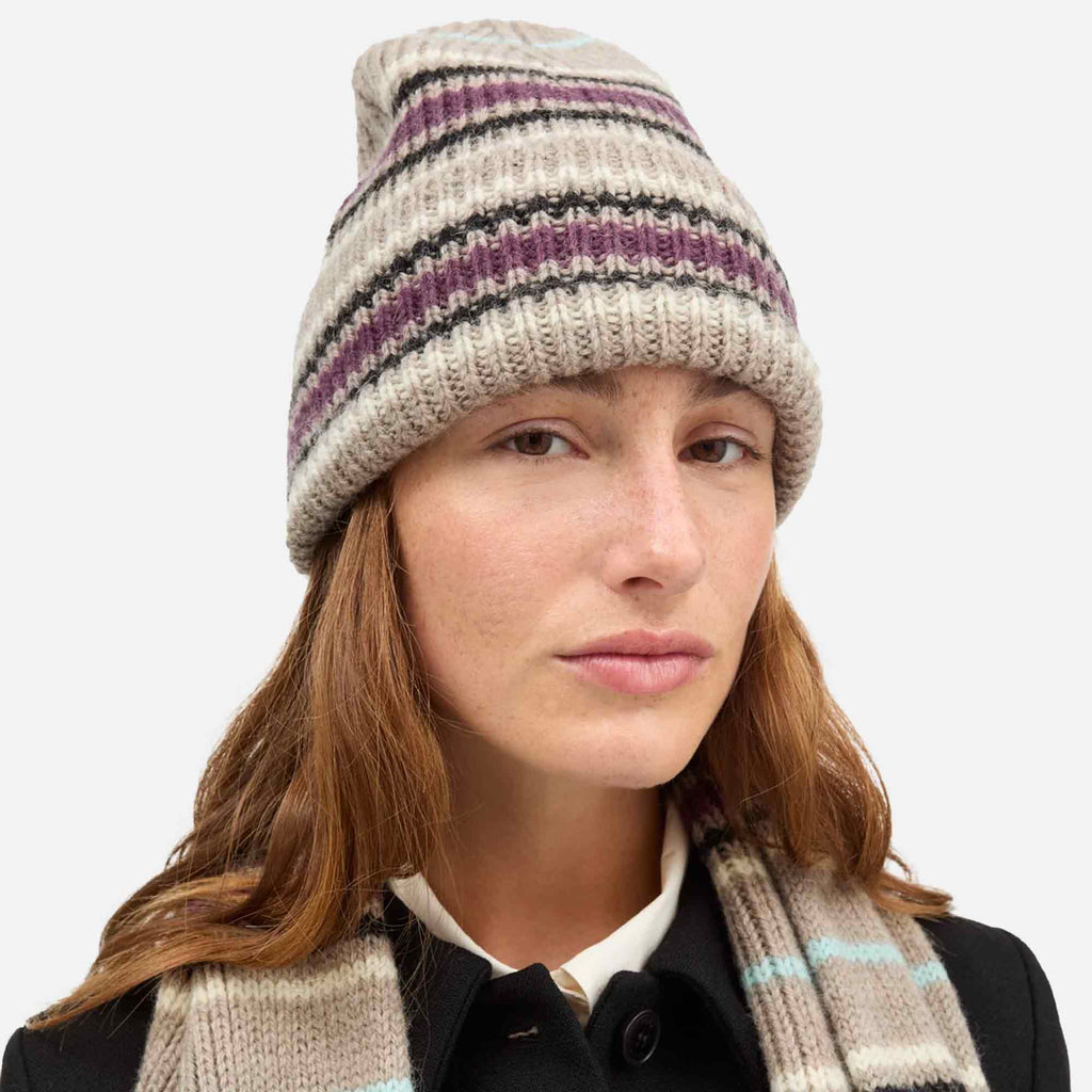 Laura Beanie Brown Melange/Multi
