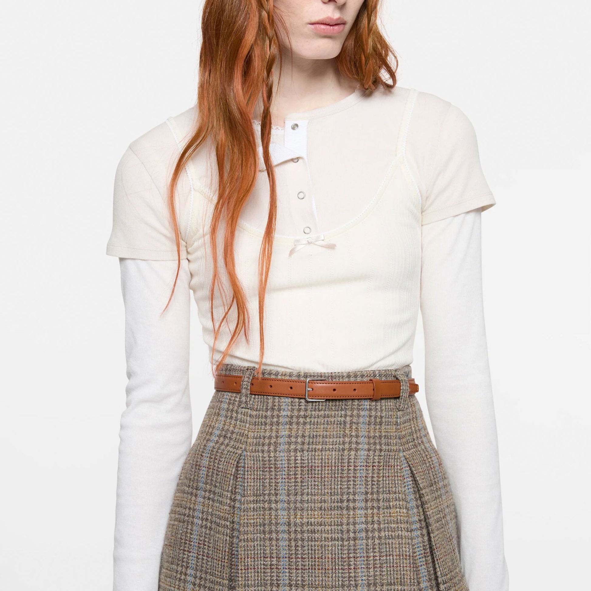 Layered Jersey Shirt White/Off White