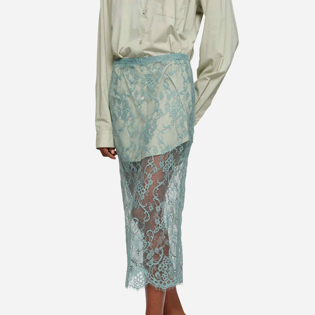 Layered Shirt Dress Eucalyptus Green