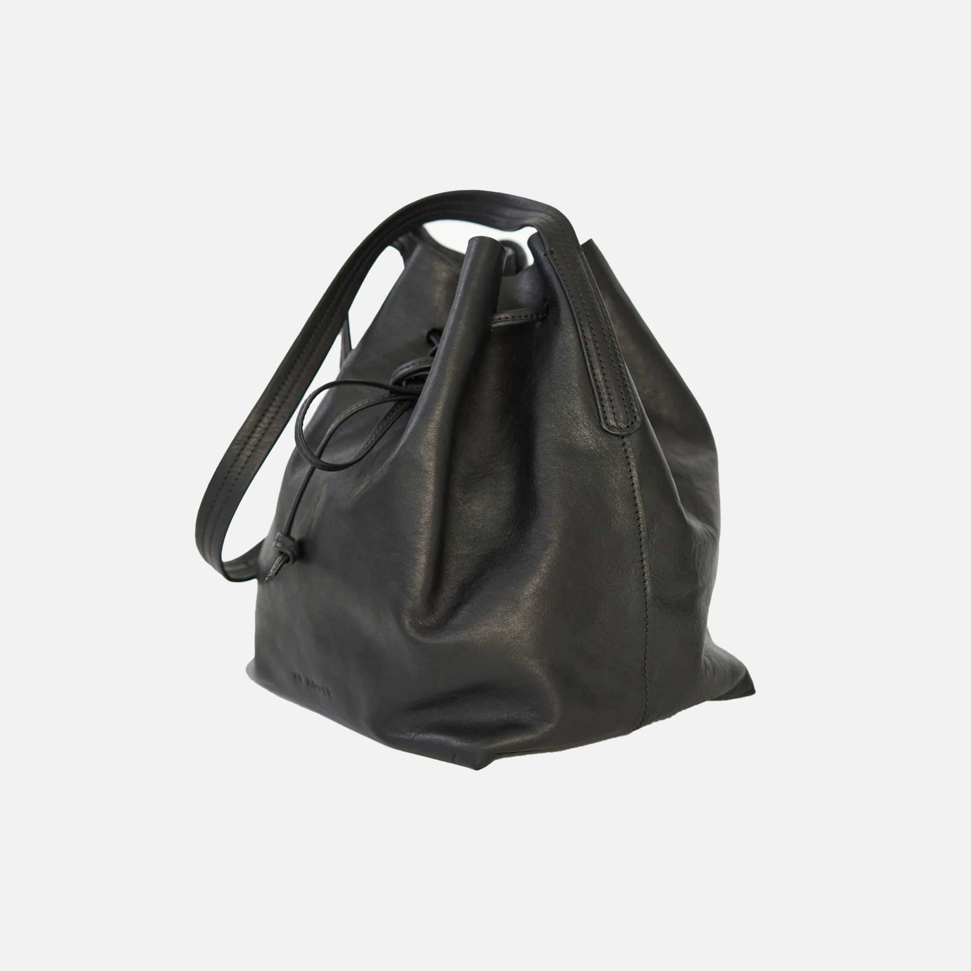 Leather Bucket Bag Black