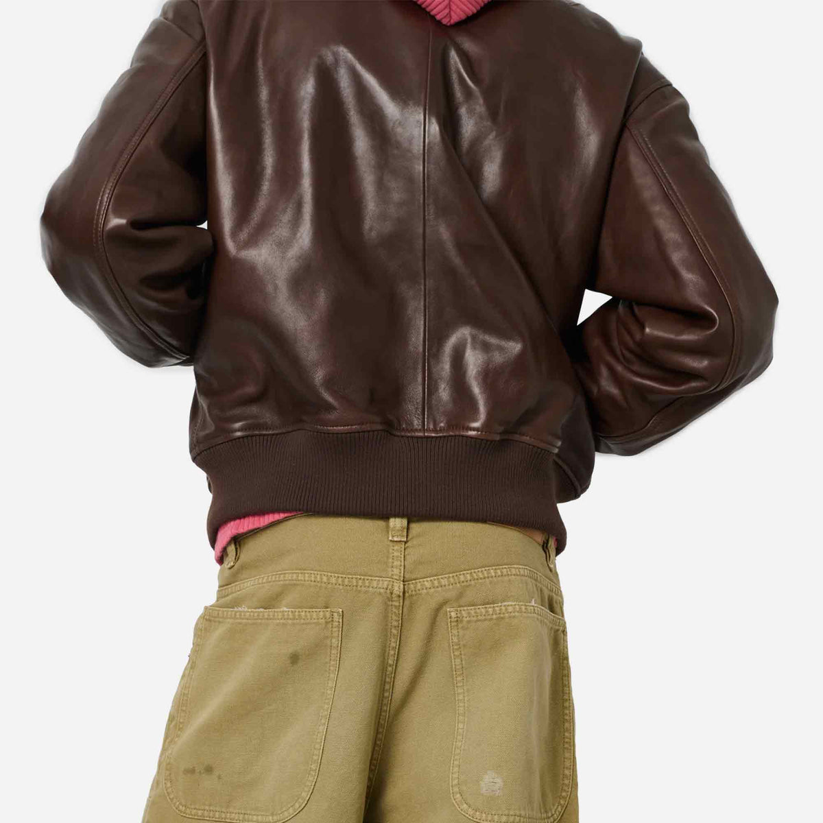 Leather Flight Jacket Brown