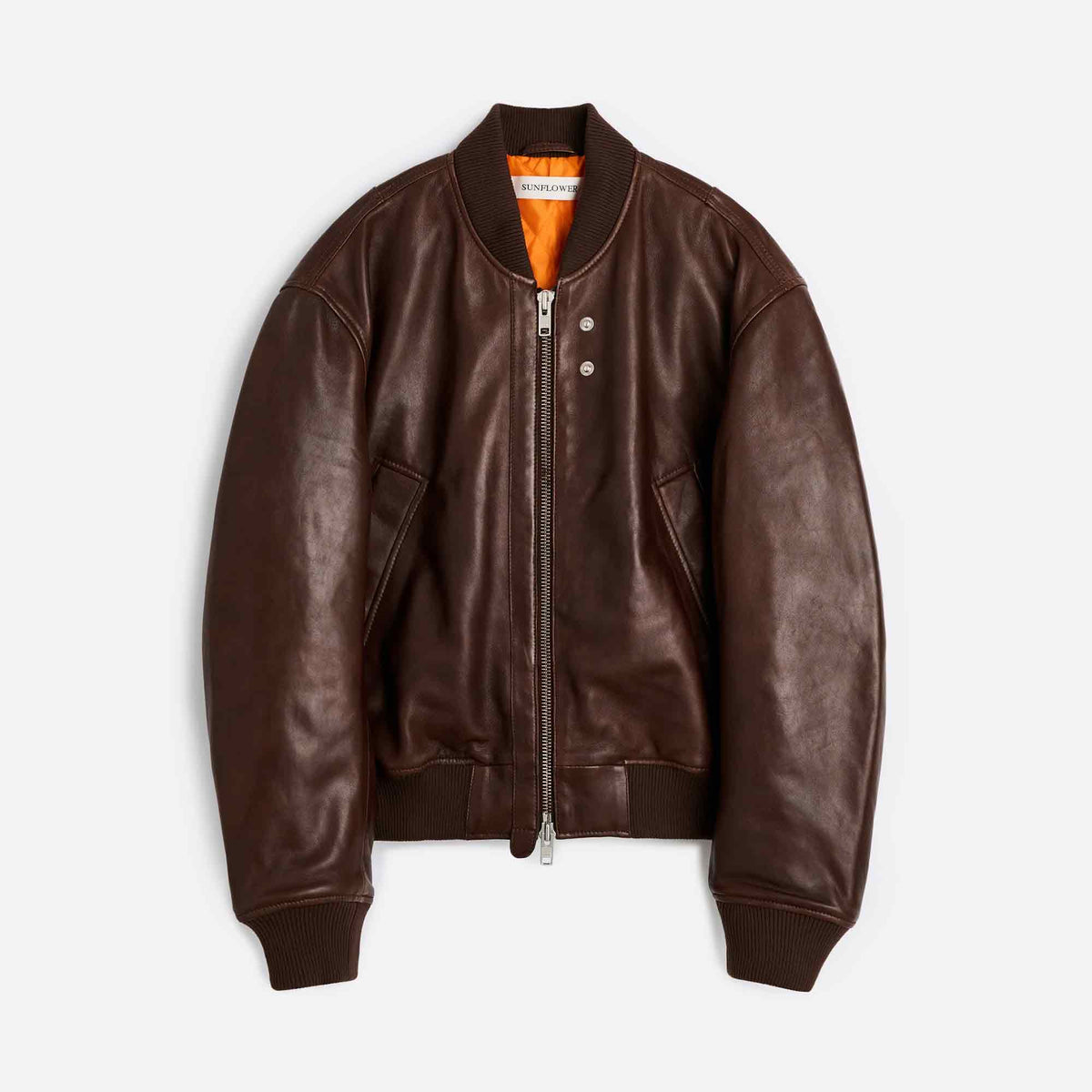 Leather Flight Jacket Brown