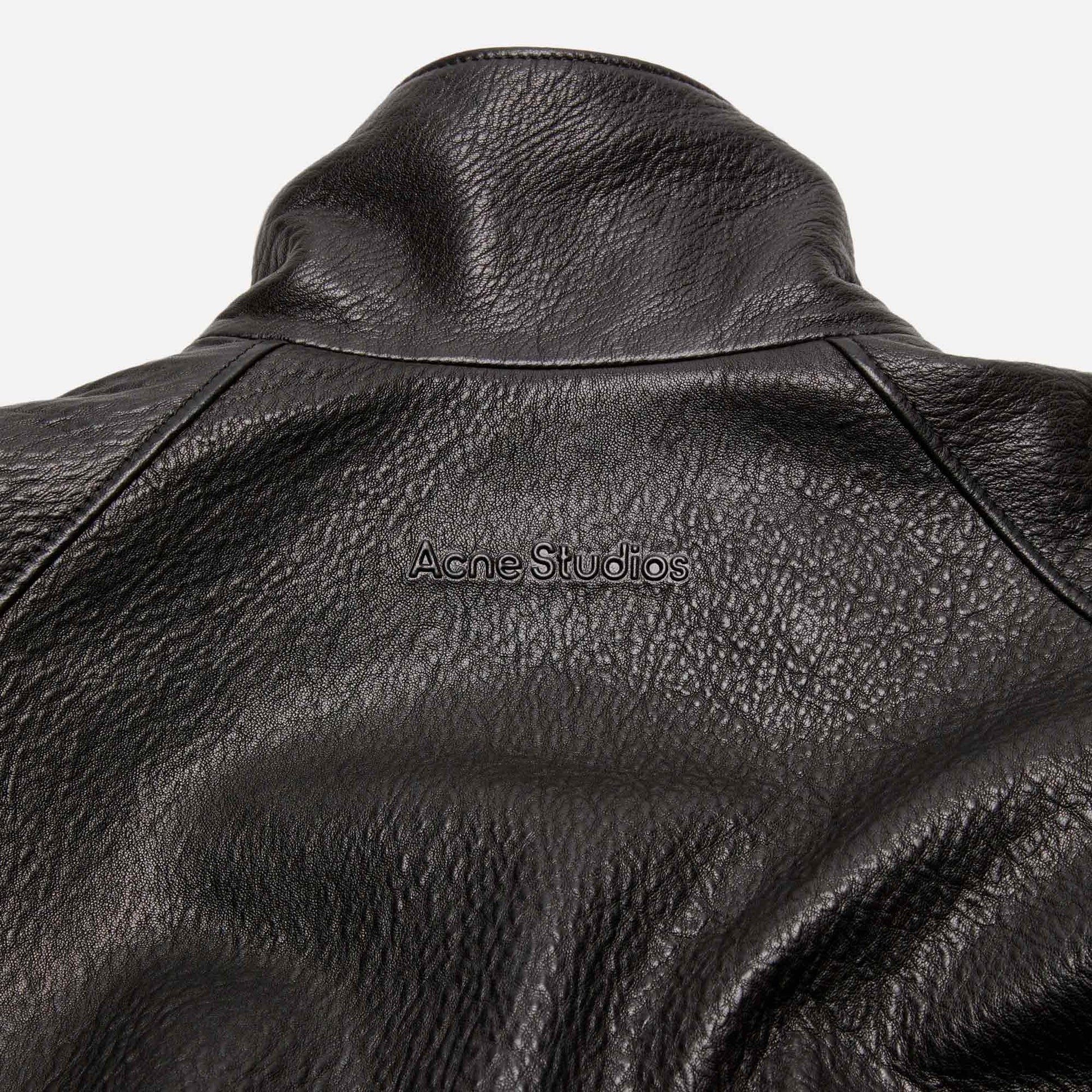Leather Logo Jacket Black