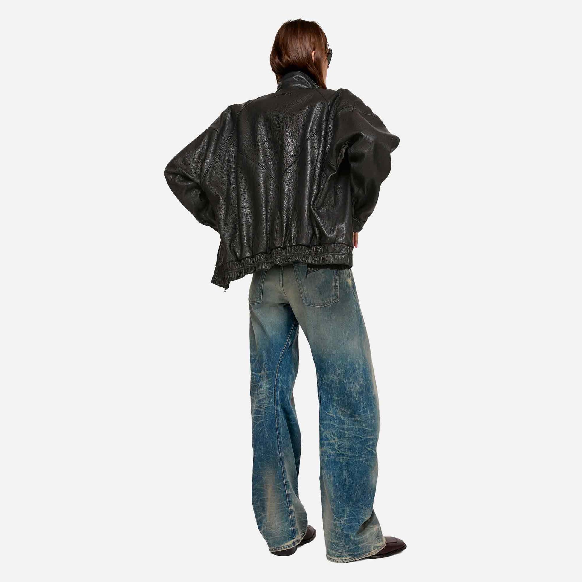 Leather Logo Jacket Black