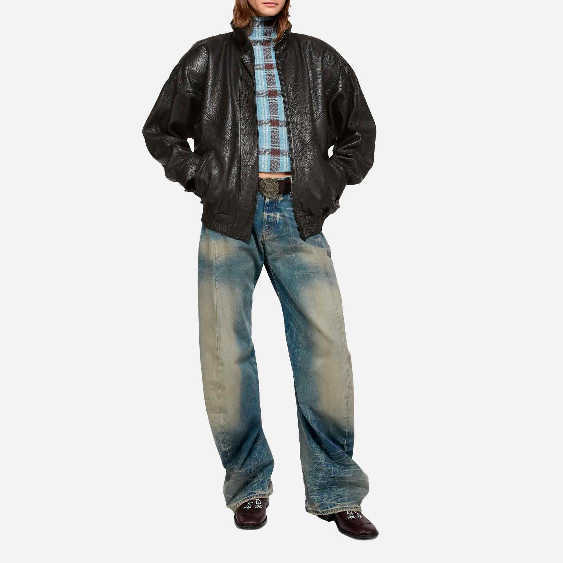 Leather Logo Jacket Black