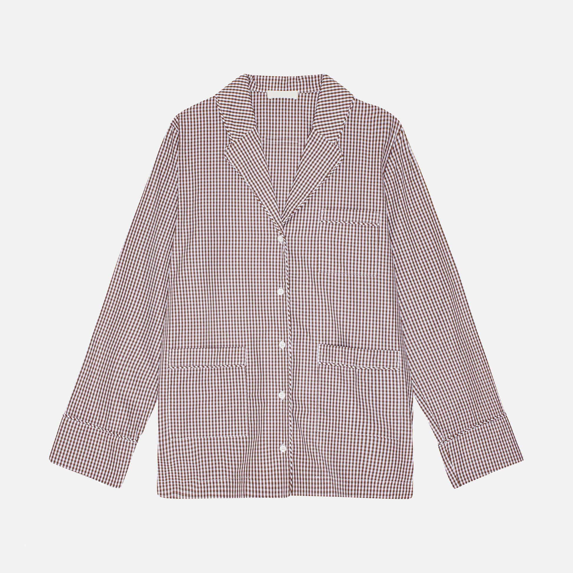 Leo Shirt Mini Check Brown/White