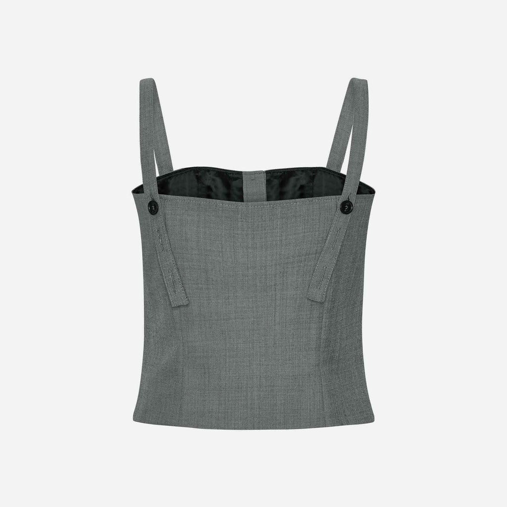 Leon Top Black Melange Wool