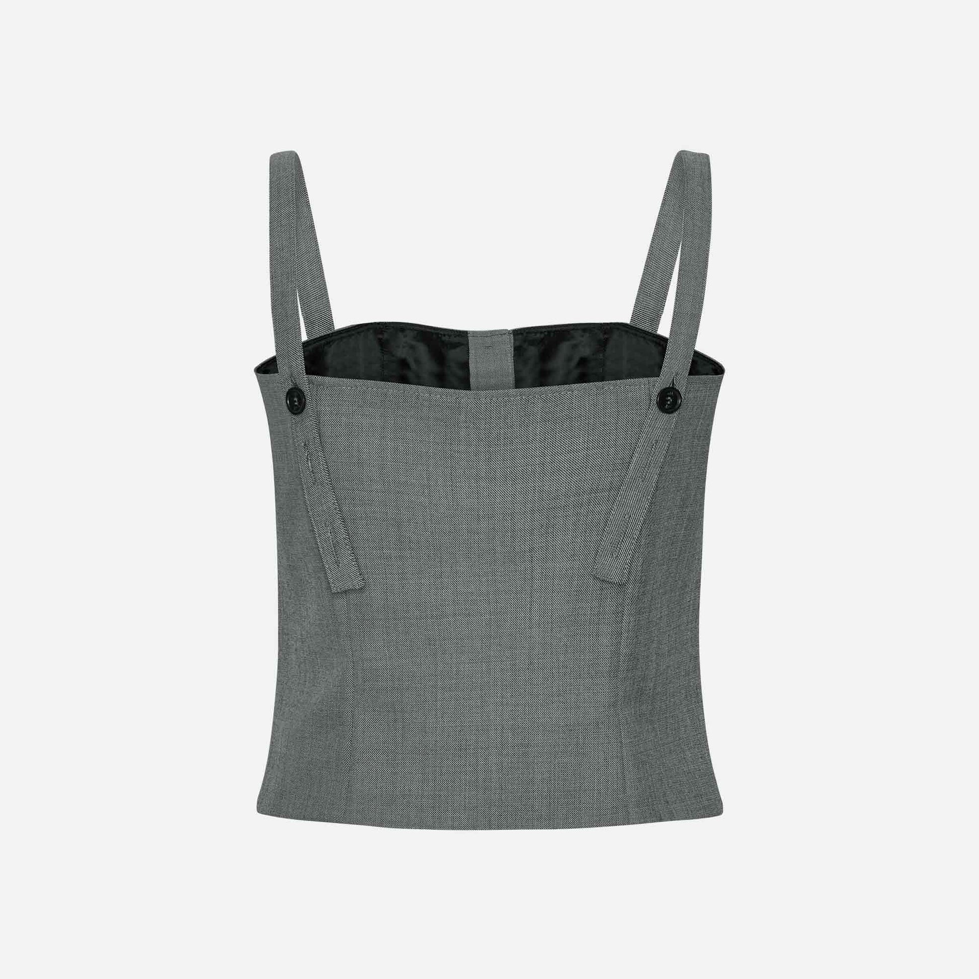 Leon Top Black Melange Wool