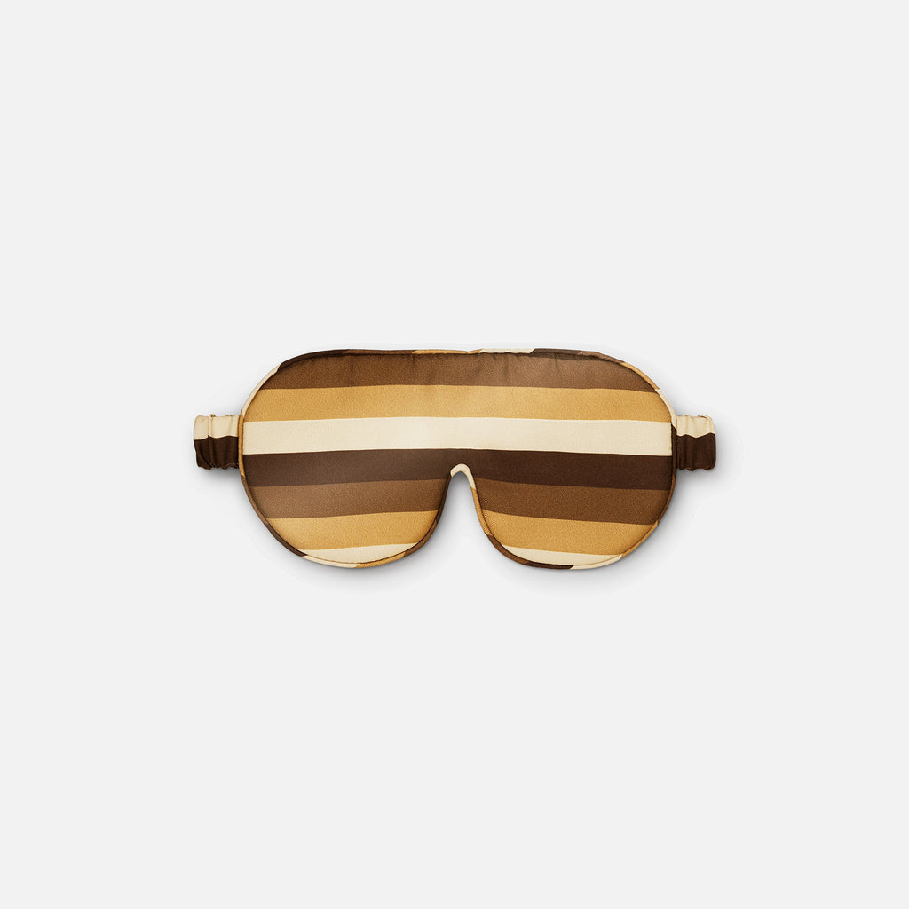 Lepus Sleep Silk Eye Mask Camel Brown Stripes