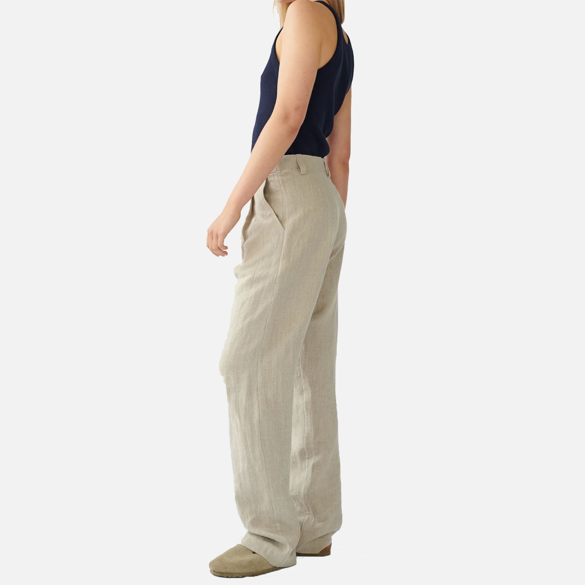 Linen Box Pants Nature