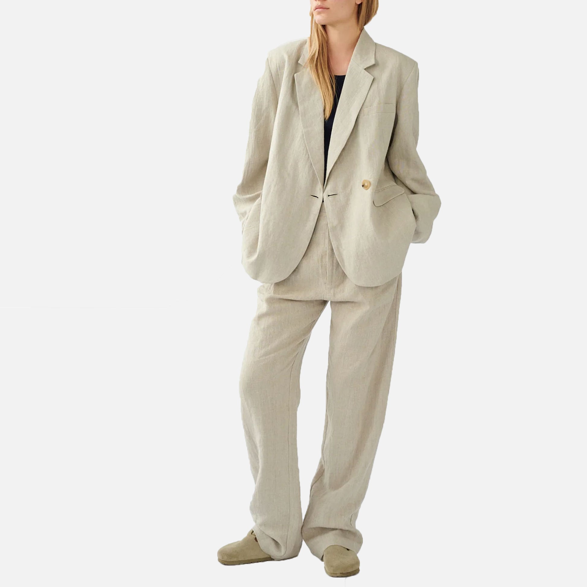 Linen Box Pants Nature