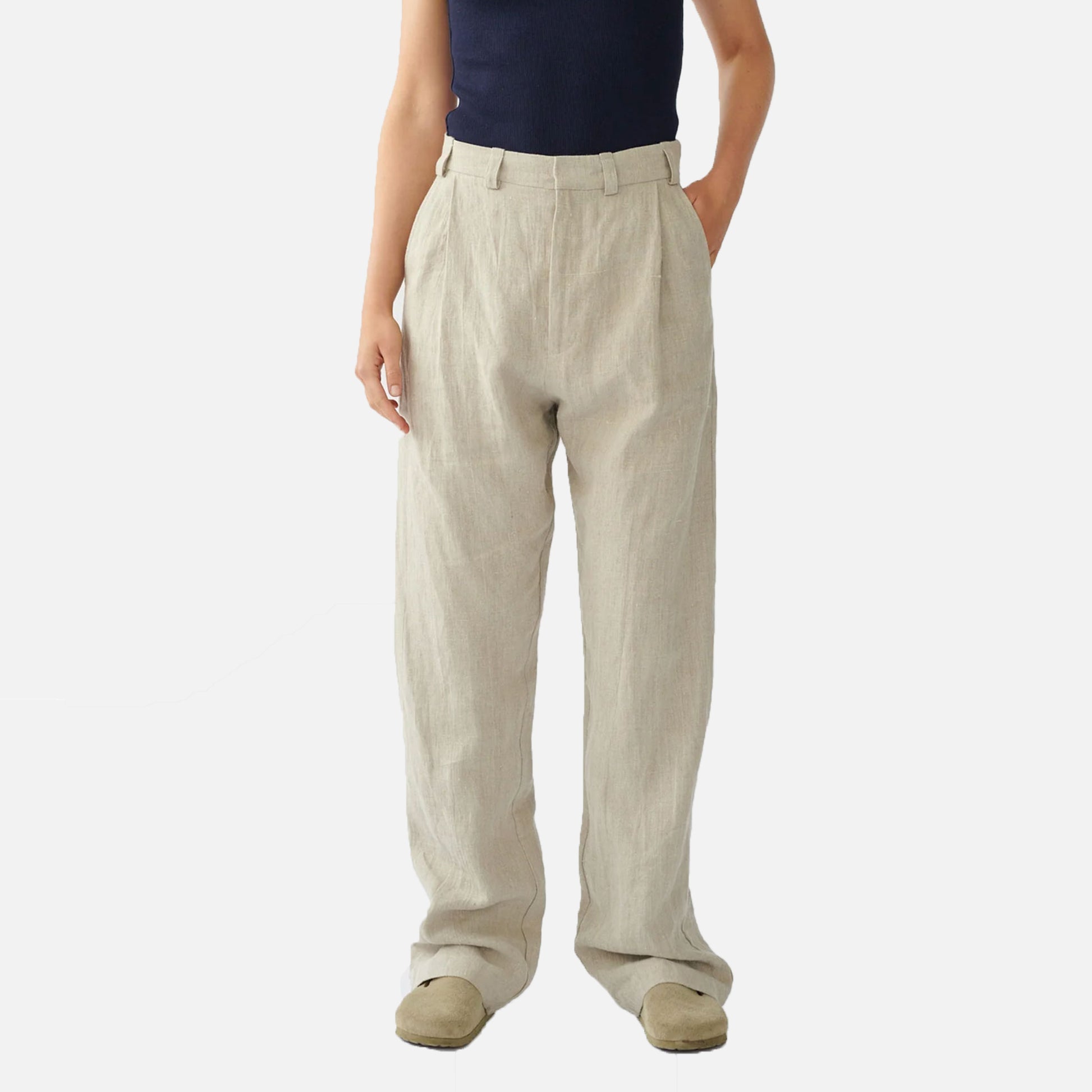 Linen Box Pants Nature