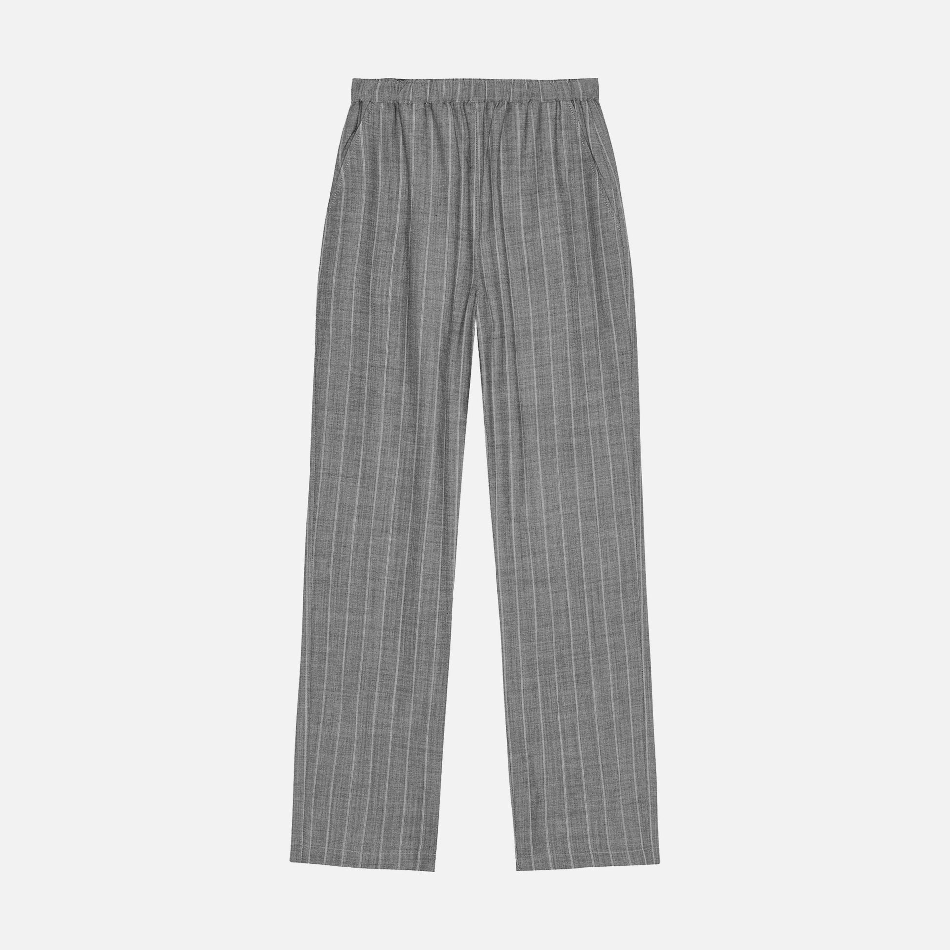 Lino Pants Light Gray Stripe