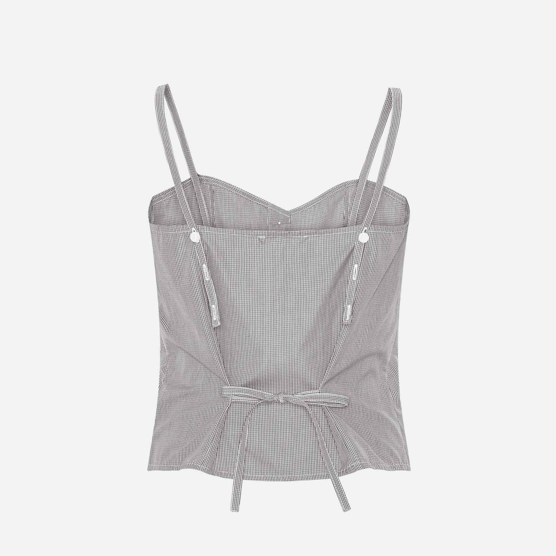 Loel Top Brown Check