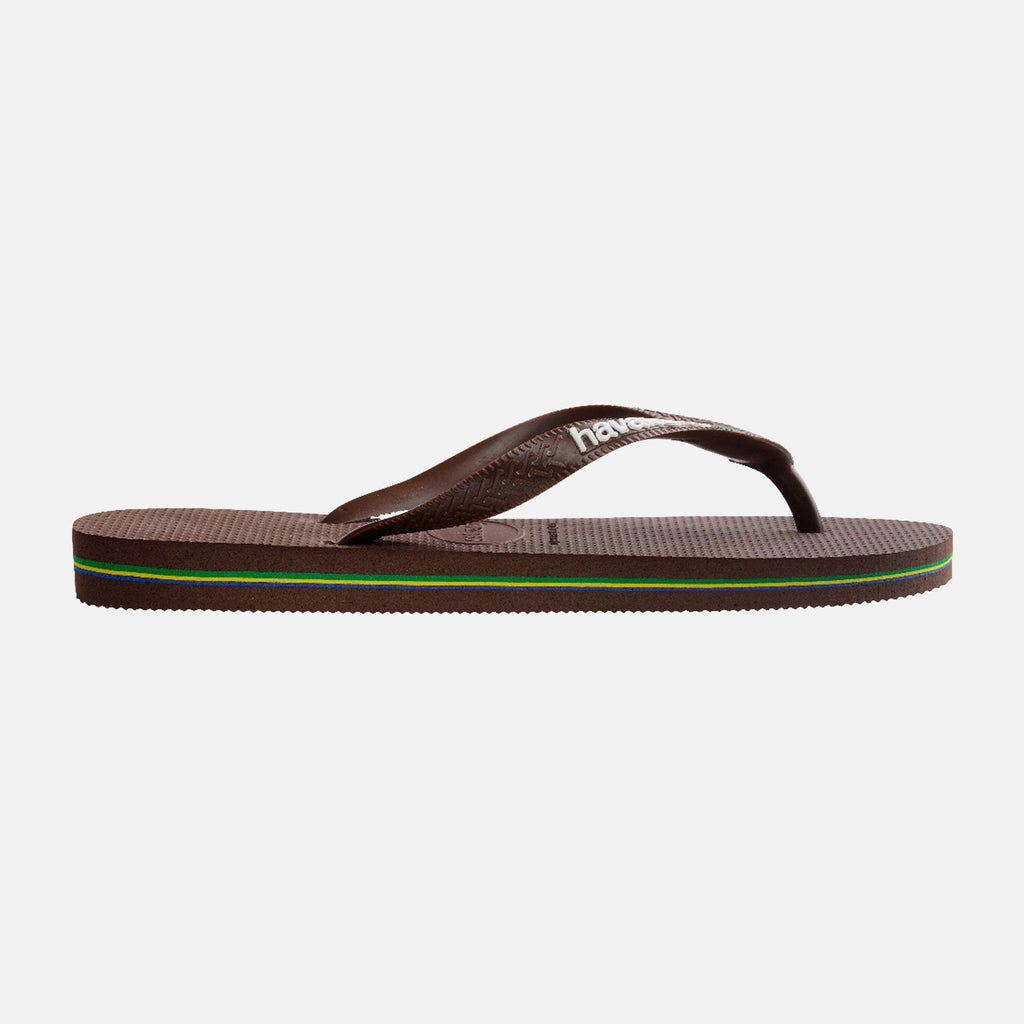 Brazil Logo Flip-Flops Brown/White