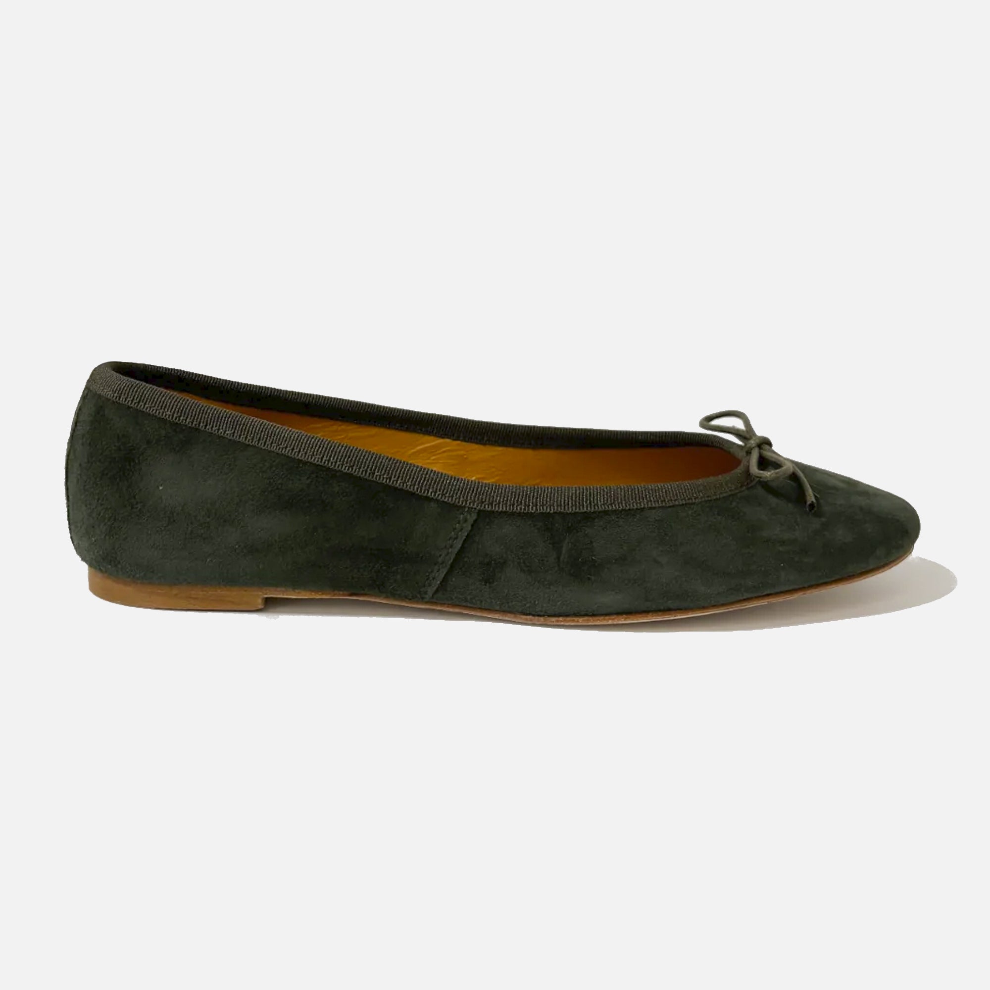 Green suede flat shoes best sale