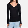 Long Sleeve V-Neck Shirt Black