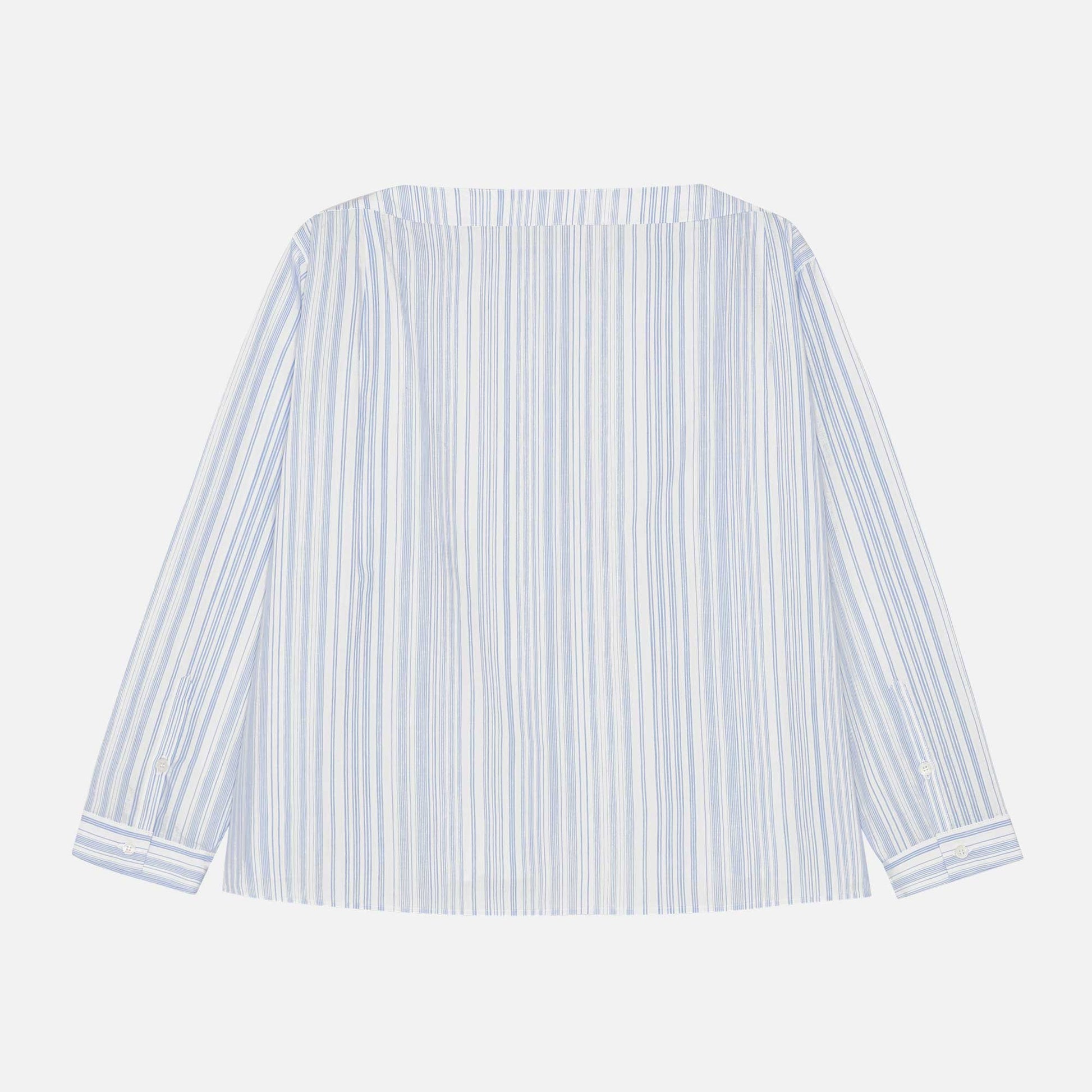 Lou Blouse White/Blue Thin Stripe