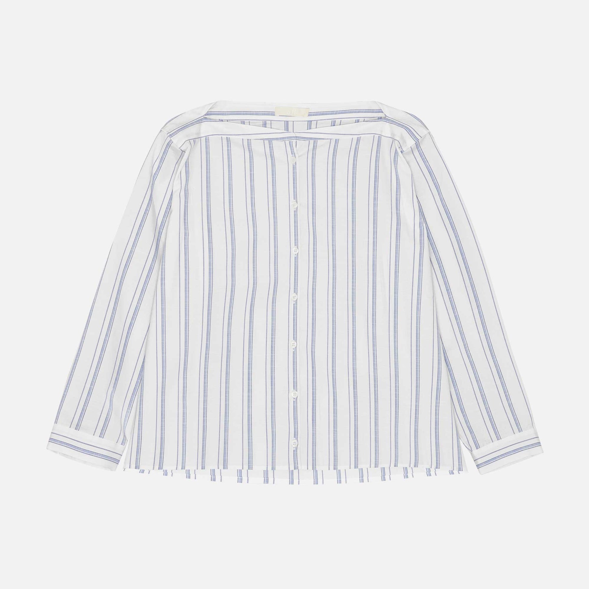 Lou Blouse White/Blue Graphic Stripe