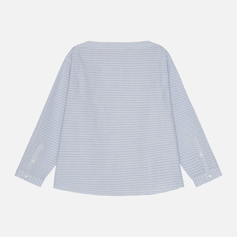 Lou Blouse Blue/White Dobby Stripe