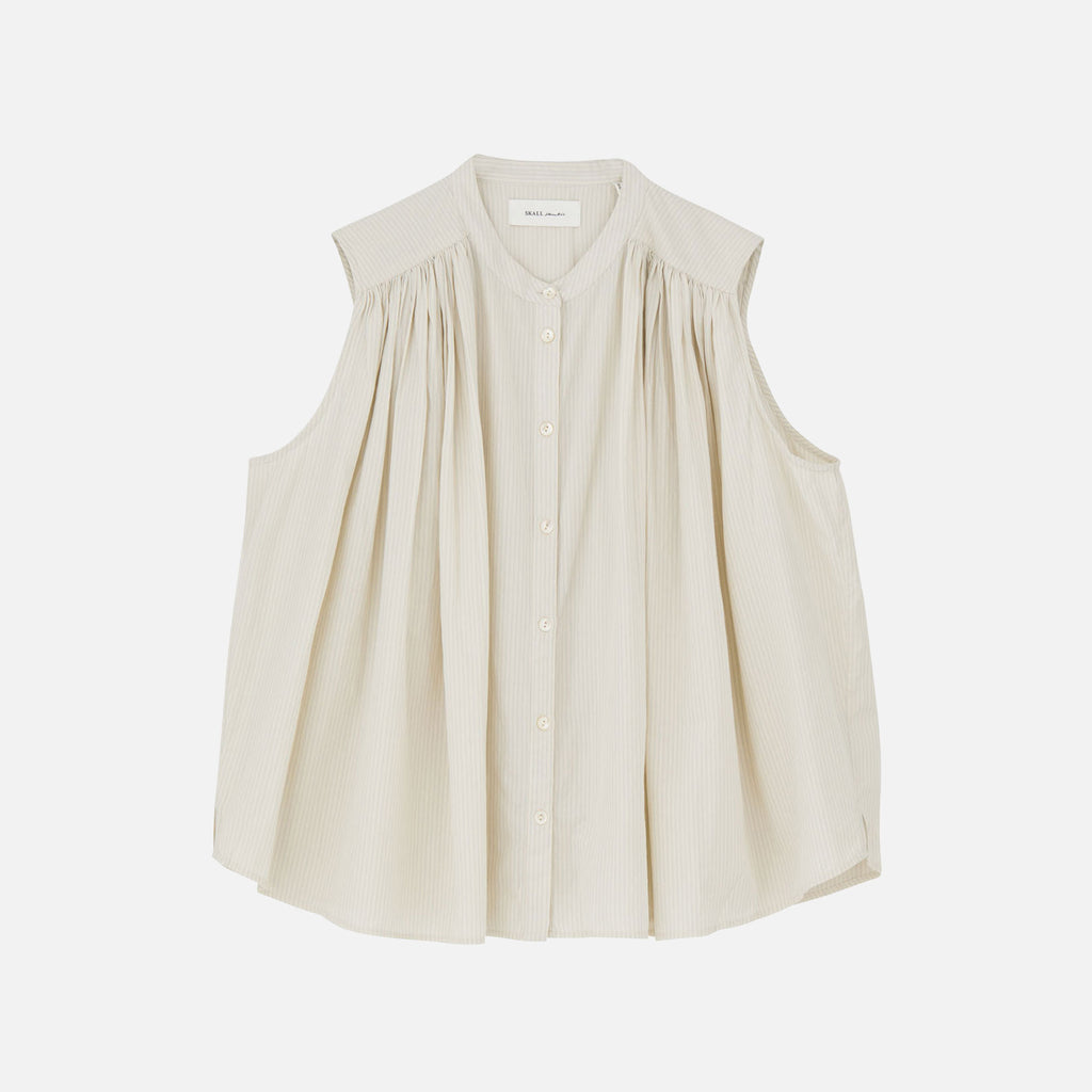 Louise Top Light Blue White Stripe