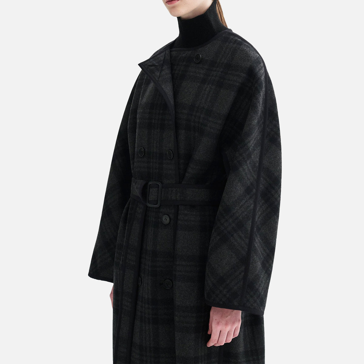 Caspia Coat Check Black