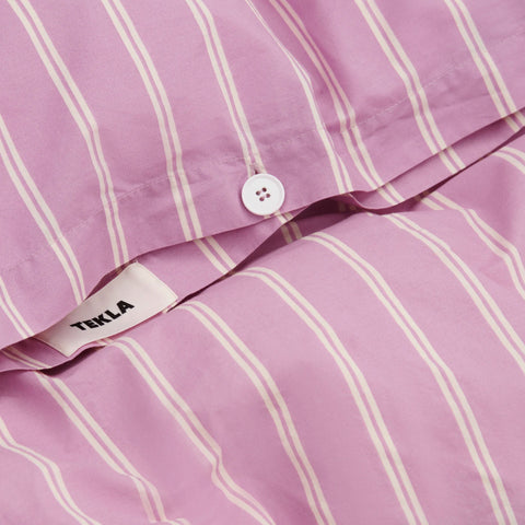 Percale Duvet Cover Mallow Pink Stripes